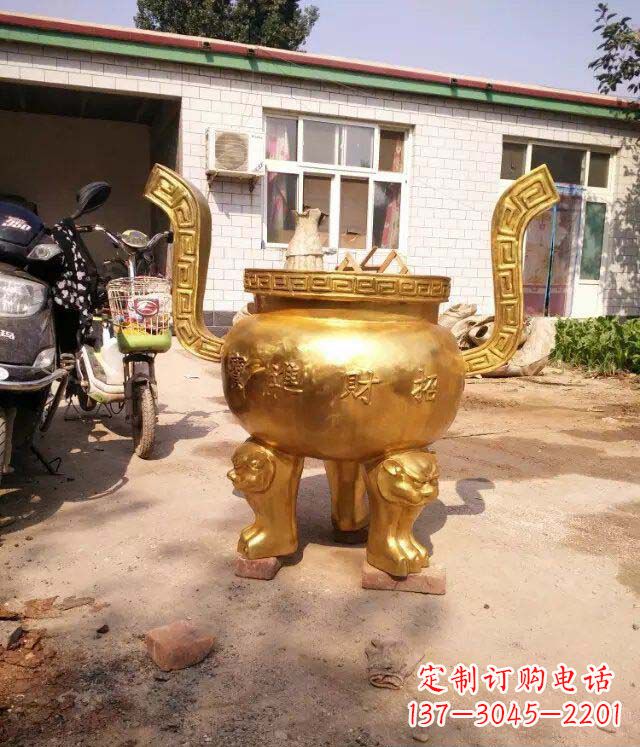 常州招财进宝香炉寺庙铜雕