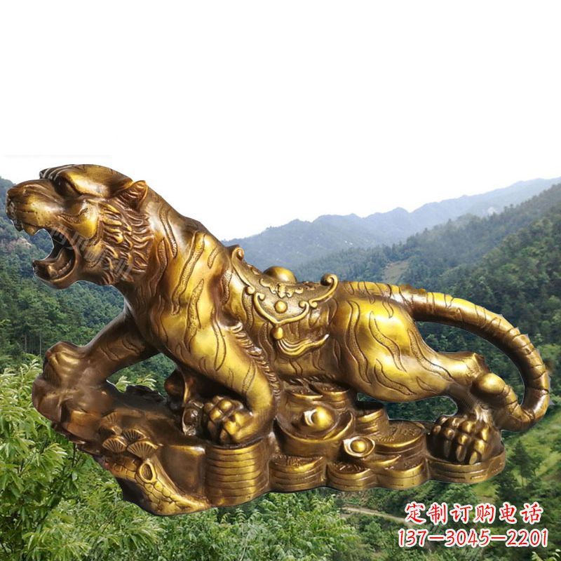 常州招财老虎漆金12生肖动物雕塑