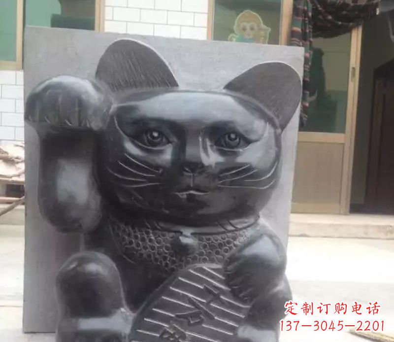 常州招财猫石雕卡通动物雕塑