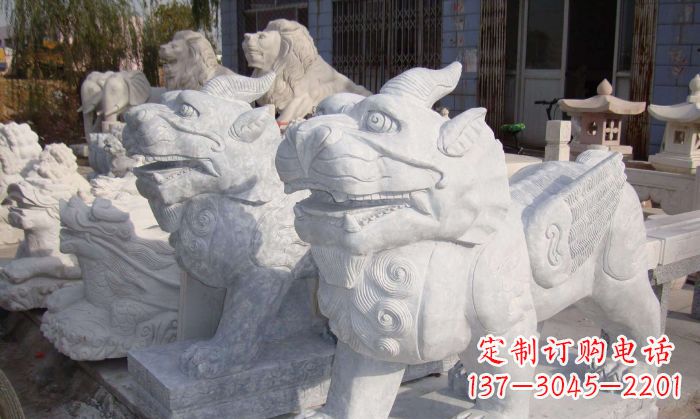 常州招财神兽大理石貔貅石雕
