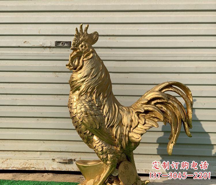 常州招财元宝公鸡铜雕
