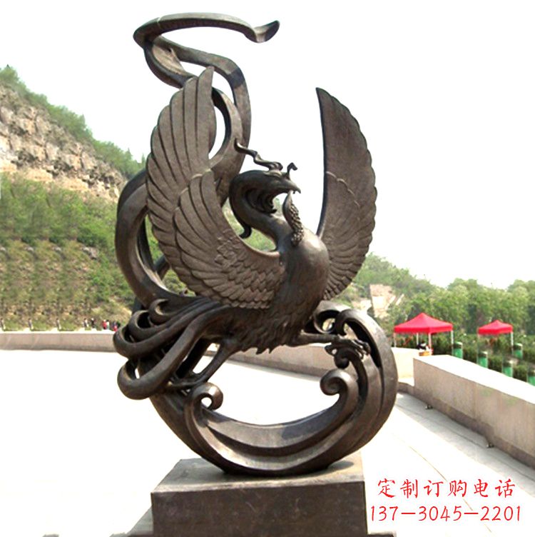 常州中国古代神话中的创世神朱雀景观铜雕