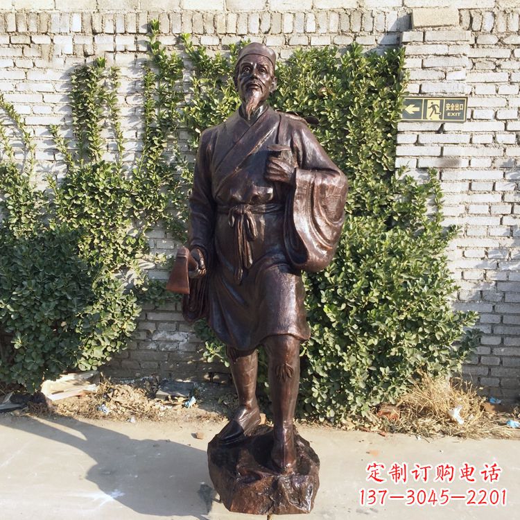常州中国古代十大名医之李时珍铜雕塑像