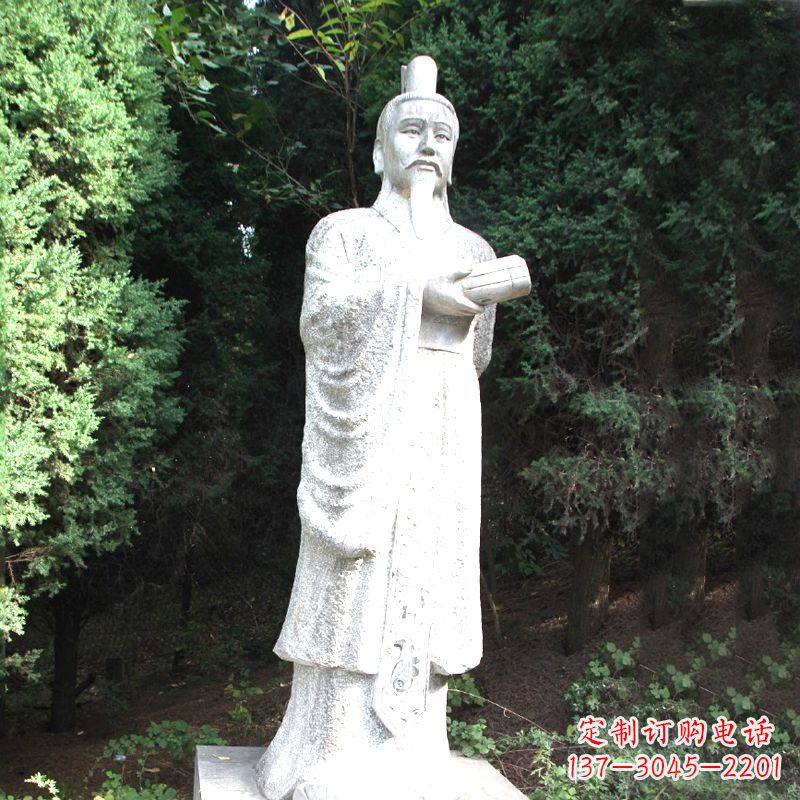 常州中国古代著名帝王汉文帝刘恒汉白玉石雕塑像