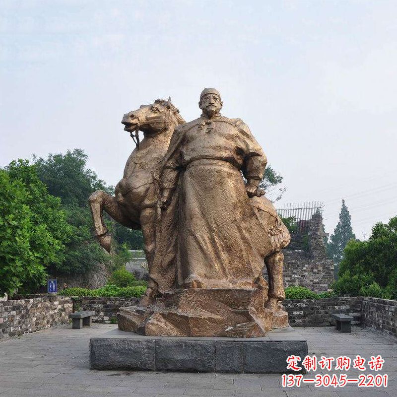 常州中国历史名人明太祖朱元璋铜雕像