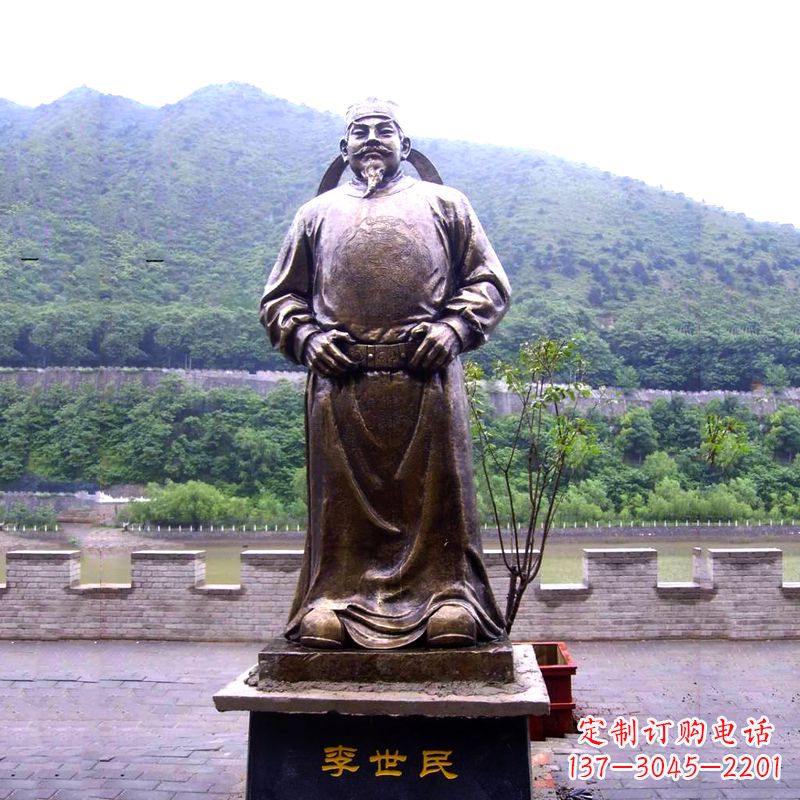 常州中国历史名人唐初著名帝王李世民铸铜雕像