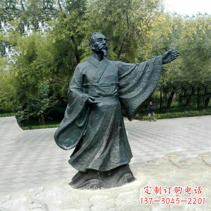 常州中国历史名人战国时期儒家学派的代表人物荀子铜雕像