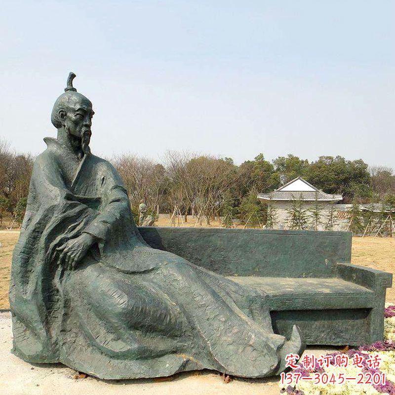 常州中国明末清初知名画家八大山人（朱耷）雕塑塑像-公园历史名人铜雕像