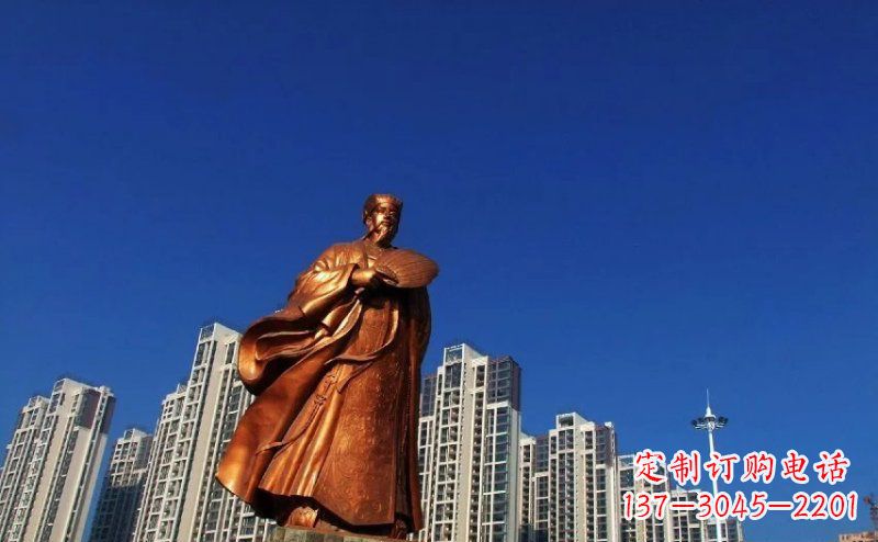 常州诸葛亮古代名人铜雕 (2)
