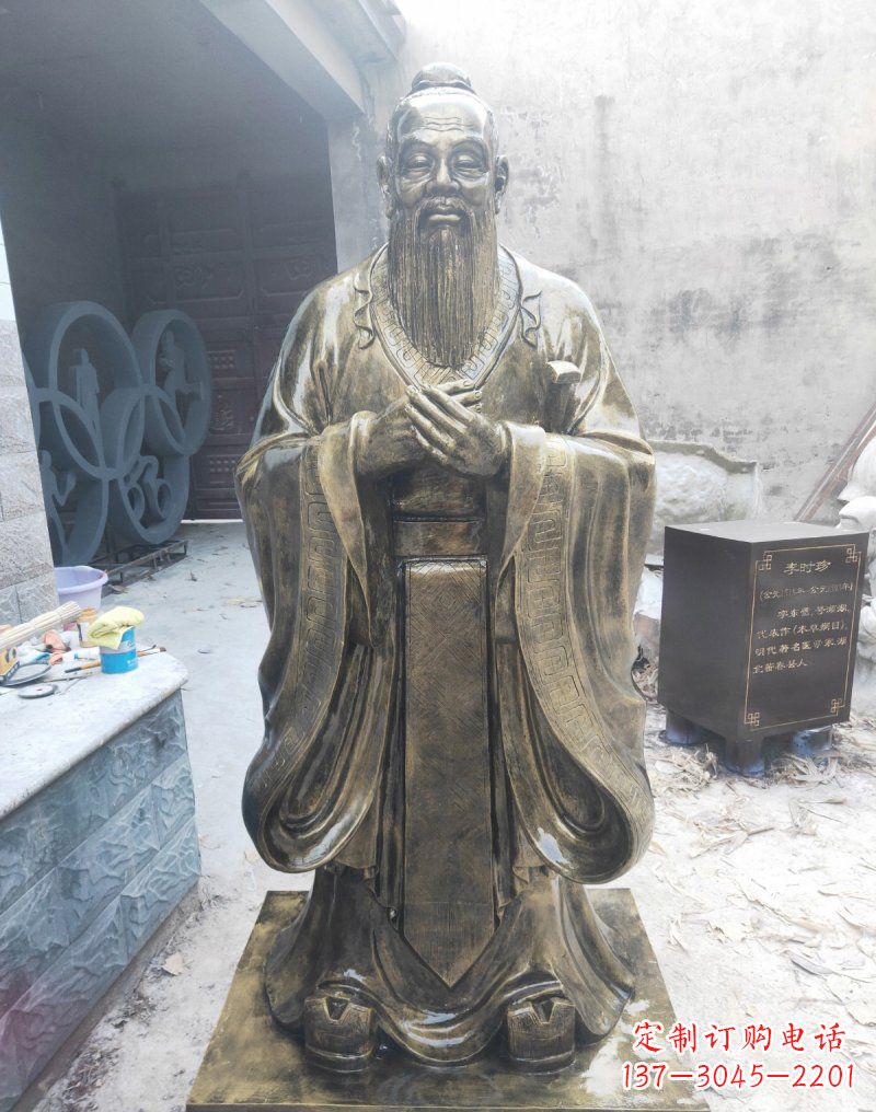 常州铸铜古代名人孔子雕塑