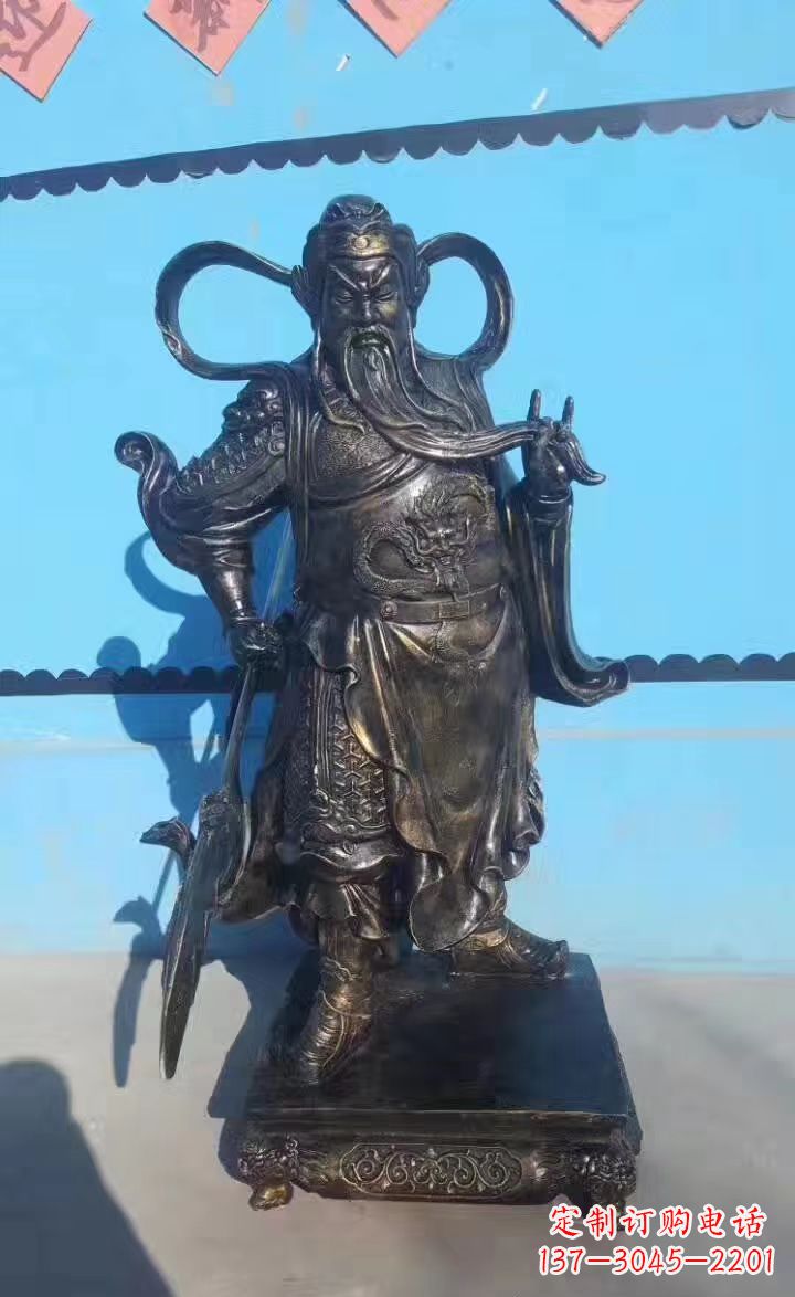 常州铸铜关公武财神铜雕