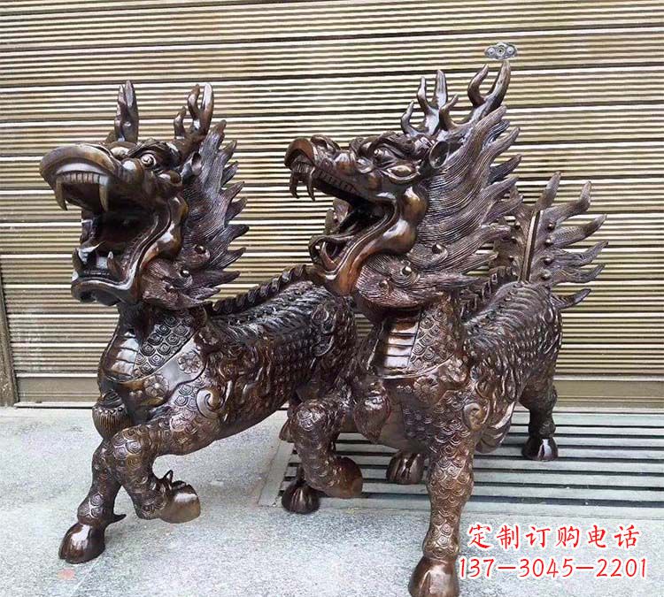常州铸铜立式麒麟