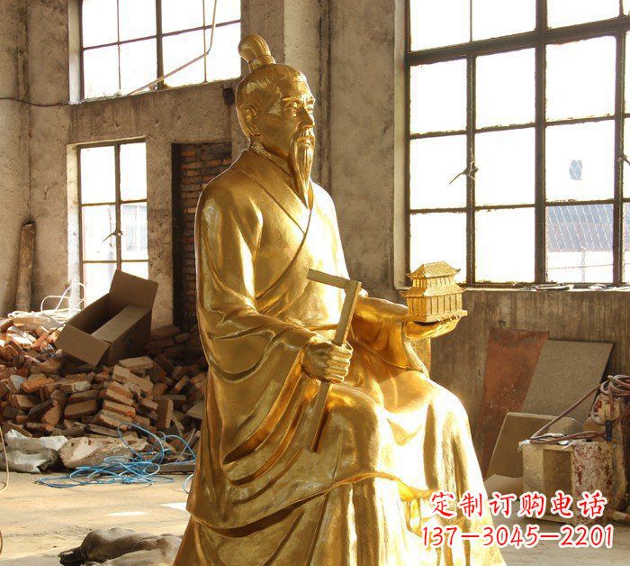常州铸铜鲁班古代人物铜雕