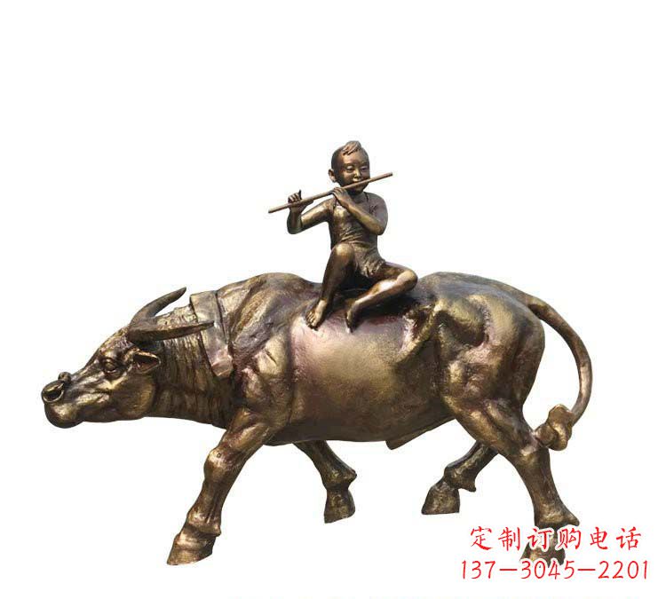 常州铸铜牧童牛雕塑