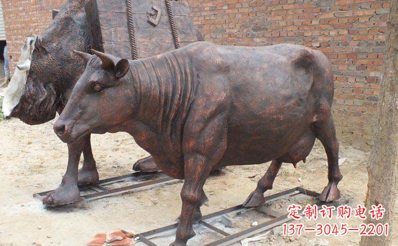 常州铸铜奶牛公园动物铜雕