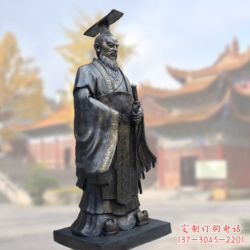 常州铸铜秦始皇铜雕塑像
