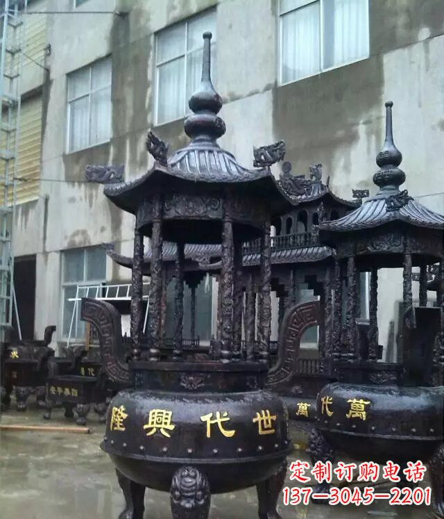 常州铸铜寺庙香炉铜雕 (3)