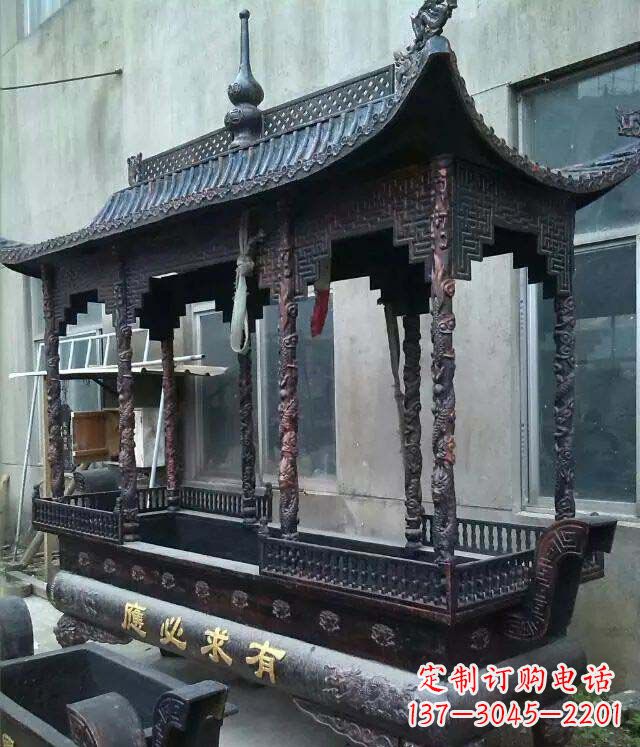 常州铸铜寺庙香炉铜雕 (2)