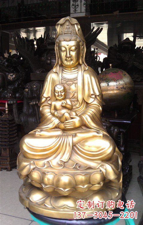 常州铸铜送子观音雕塑