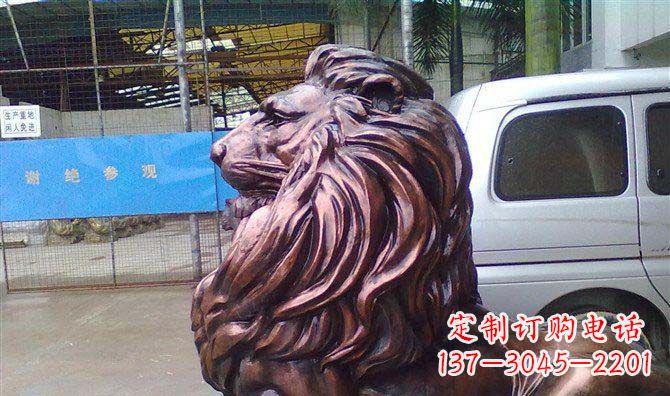 常州紫铜西洋狮子铜雕 (2)