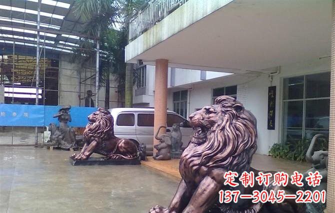 常州紫铜西洋狮子铜雕