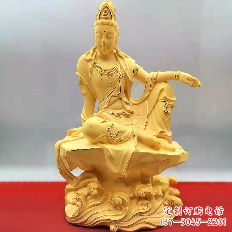 常州自在观音纯铜镀金雕塑