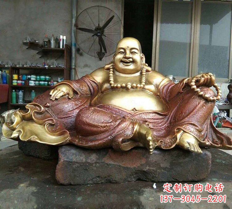 常州宗教供奉坐式弥勒佛铜雕