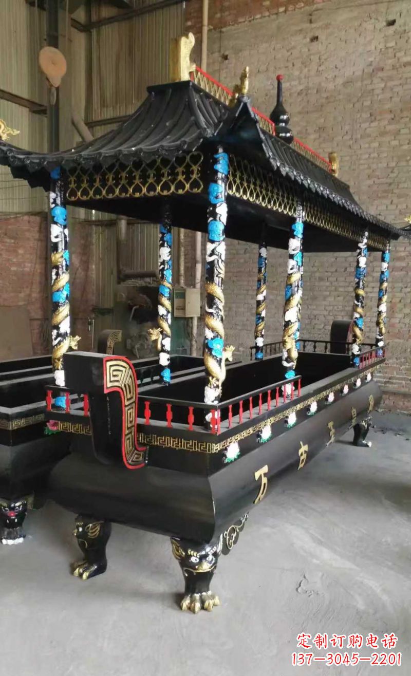 常州宗教庙宇方形香炉铜雕