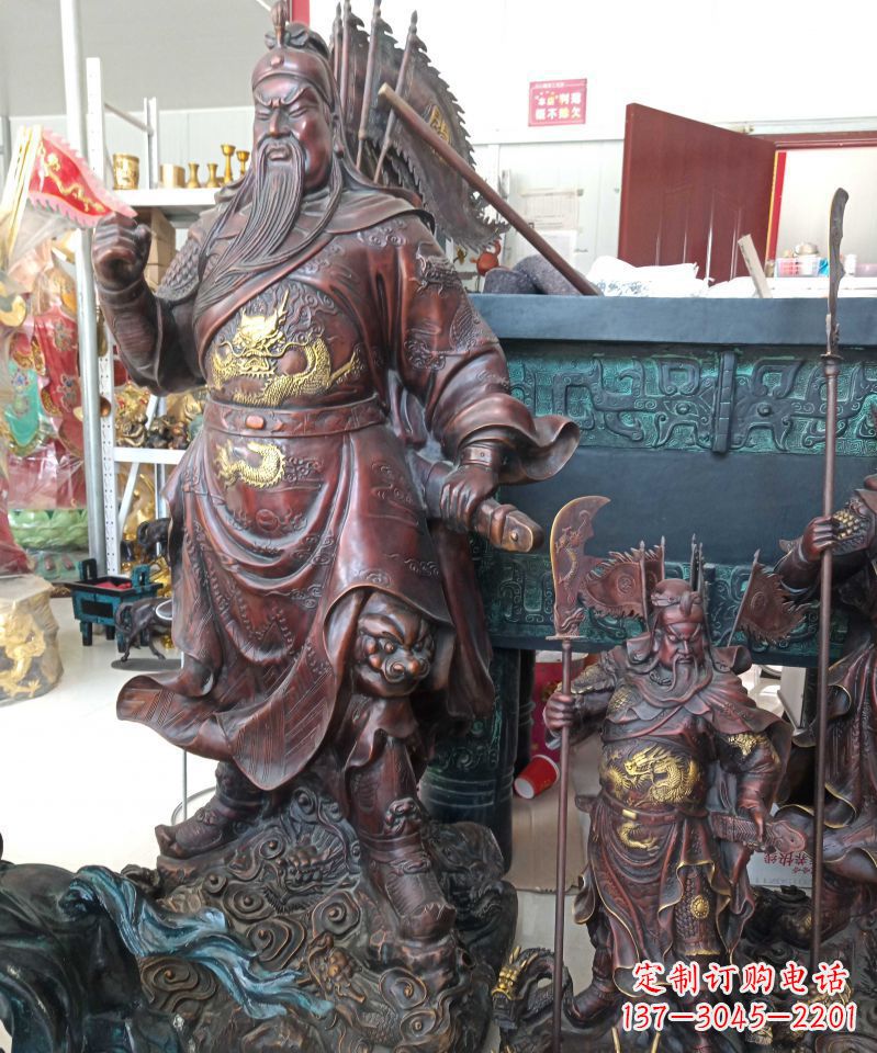 常州宗教庙宇关公武财神铜雕