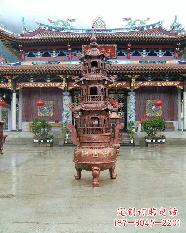 常州宗教庙宇香炉铜雕