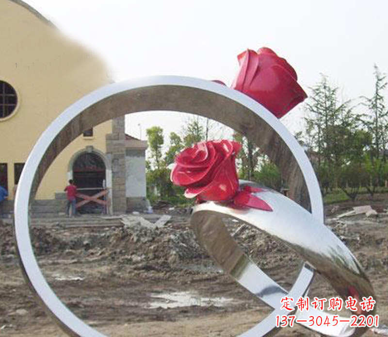 常州广场景观不锈钢戒指雕塑