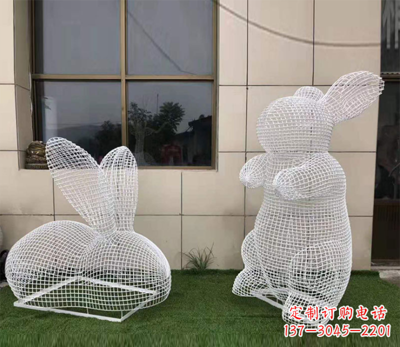 常州镂空不锈钢兔子雕塑