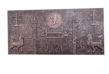 常州紫铜法字獬豸浮雕