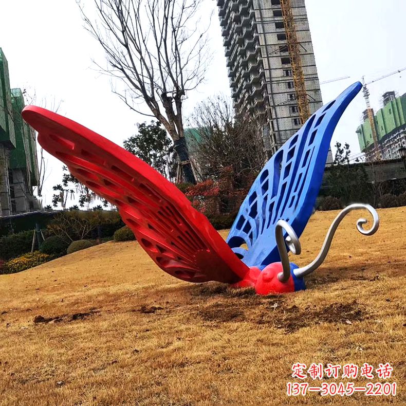 常州蝴蝶雕塑-不锈钢彩绘门口蝴蝶雕塑