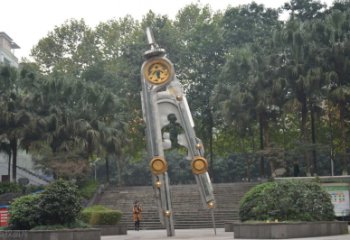 常州圆规雕塑-不锈钢广场创意圆规雕塑